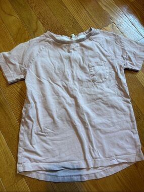 Girls Light Pink Short Sleeve Pocket Tee